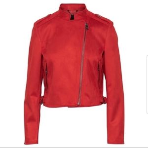 Red Suede Moto Jacket- NWT Banana Republic